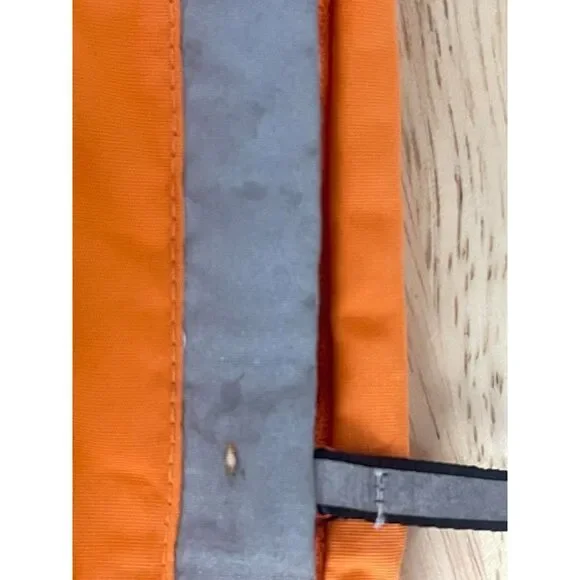 Land's End Men's Size XL Orange Rain Jacket 1/4 Zip Pullover Long Sleeve Pockets